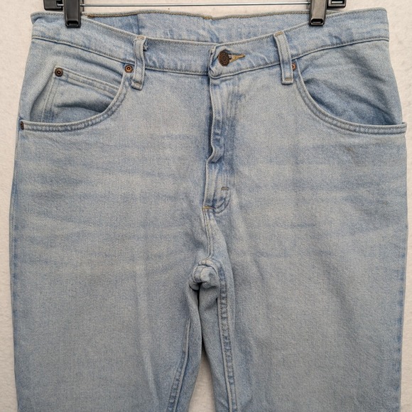 Wrangler Jeans Men 33x30 Light Blue Straight Leg Premium Quality 1096FXVBI - Picture 2 of 16